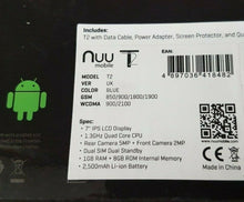 Load image into Gallery viewer, NUU Mobile T2 - 7&quot; Android Tablet - Dual SIM - Blue - UNLOCKED
