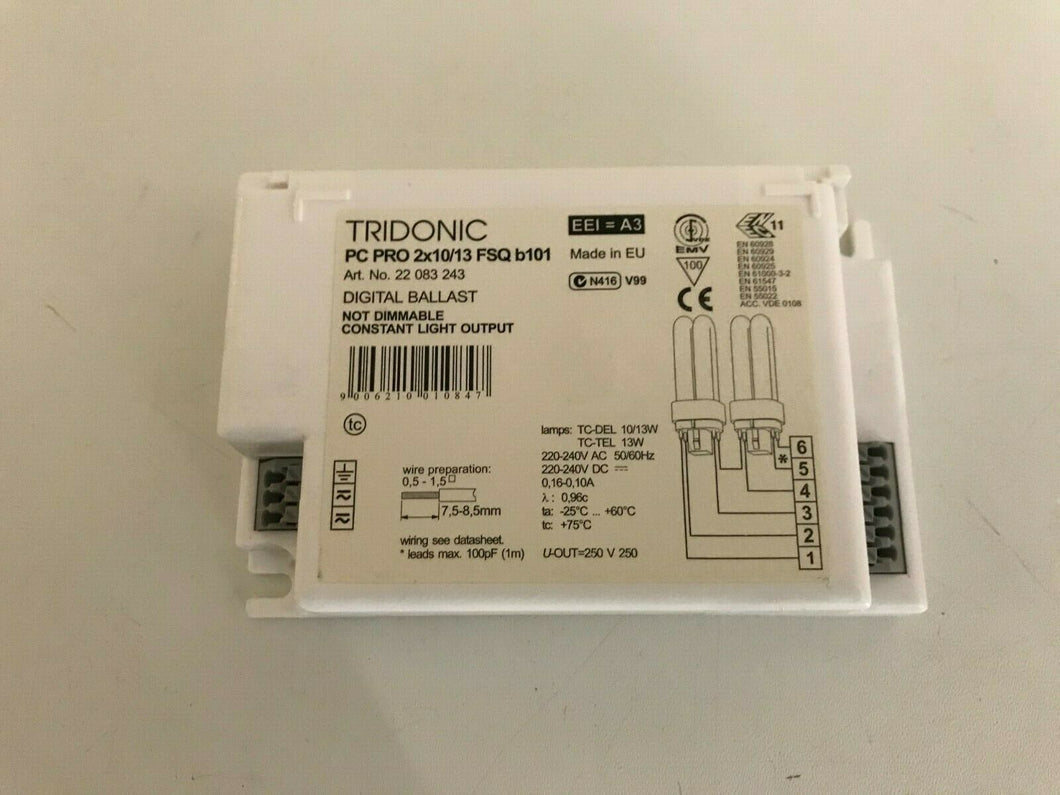 Tridonic PC Pro 2x10/13 fsq B101 Lighting Digital Ballast constant light output