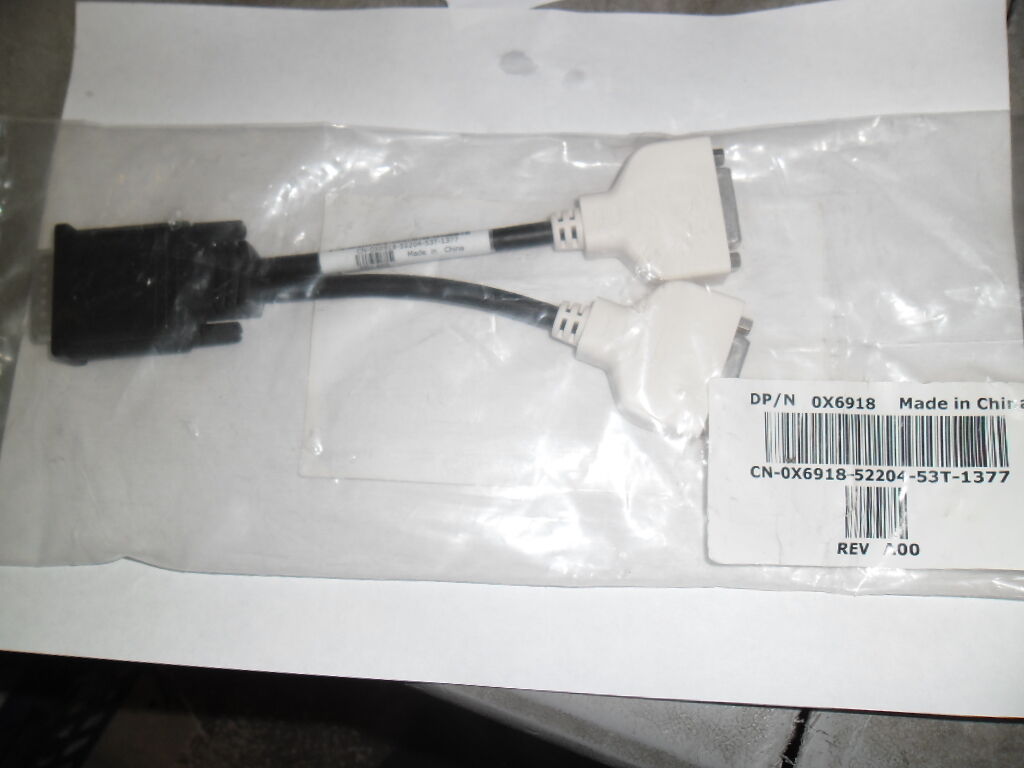 0X6918 DELL DVI Splitter Y Cable with Molex DMS-59 Connector (1x LFH/2x 25-pin)