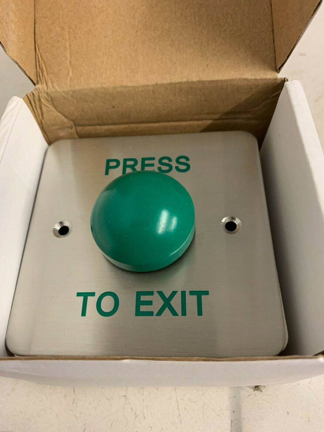 Green Dome Press To Exit Button For Access Control Systems C/w Surface Mount Box