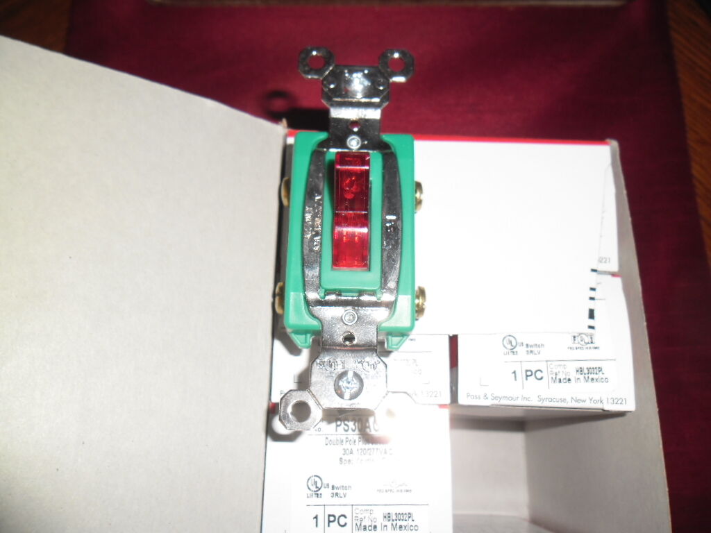 Legrand  ps30ac2-rpl double pole pilot switch 30a 120-270v ac