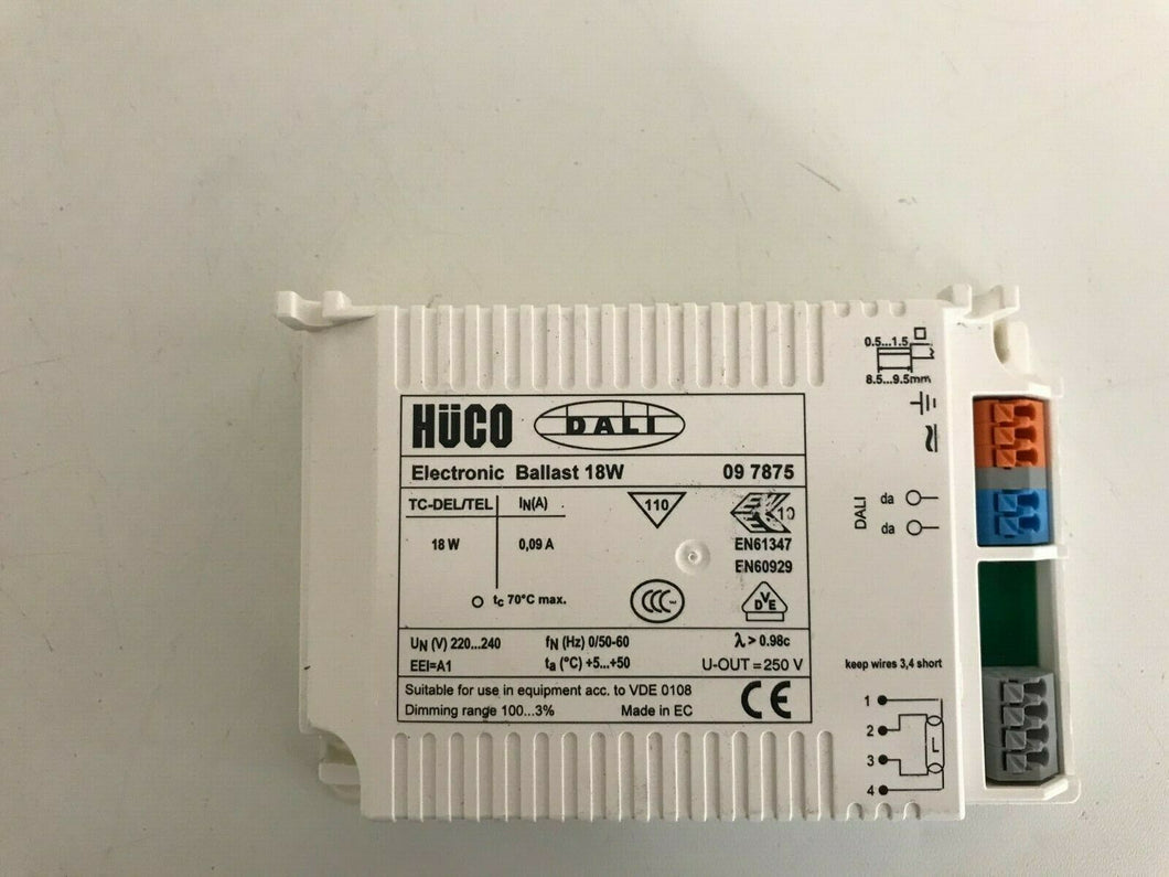 NEW HUCO DALI ELECTRONIC BALLAST 18W PART NO;09 7875