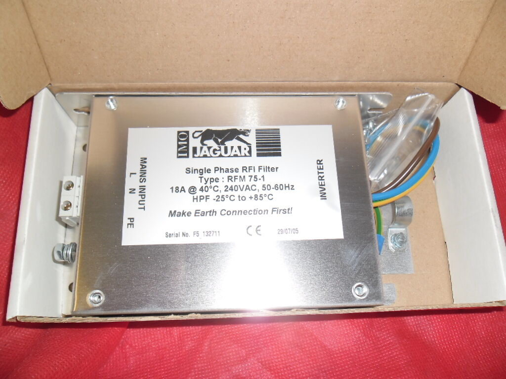 NEW IMO JAGUAR RFI 75-1 SINGLE PHASE RFI FILTER 18A 240V AC
