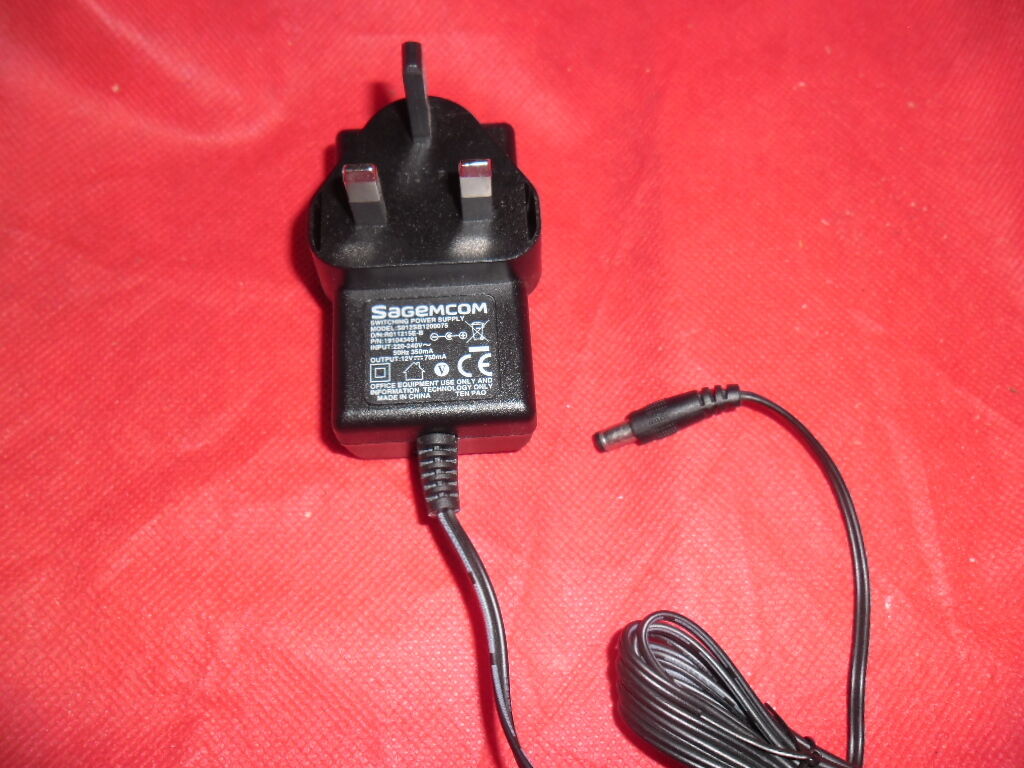 Power Supply Sagemcom S012SB1200075 R011215E-B Adapter PS AC/DC cable 12V 750MA