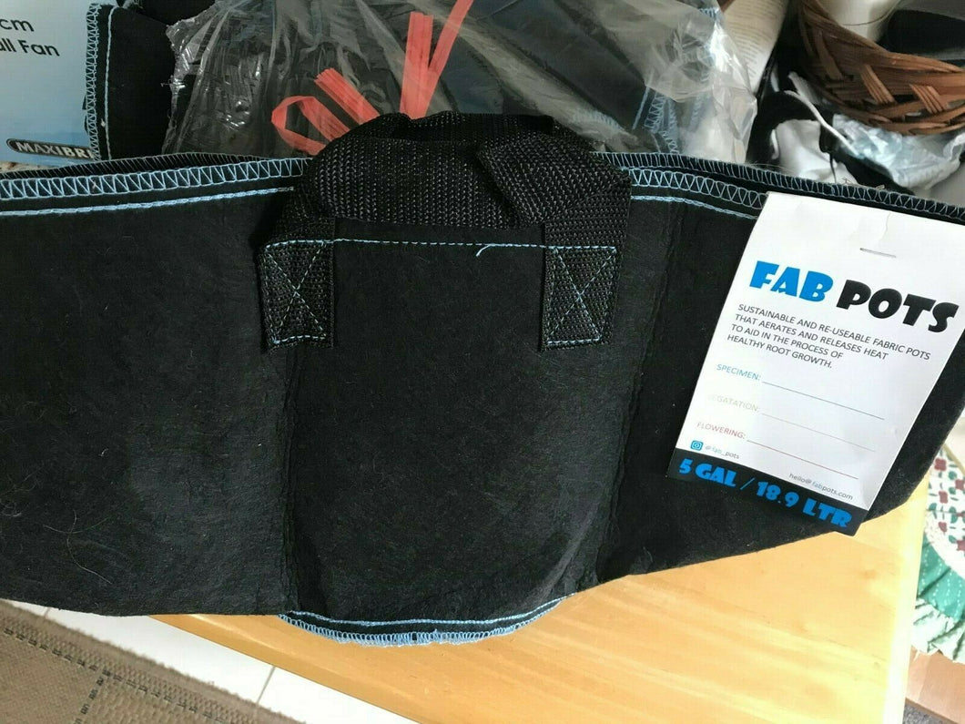 10PCS 5 GALLON FAB POTS Lightweight & Breathable For Roots Hydroponics NEW