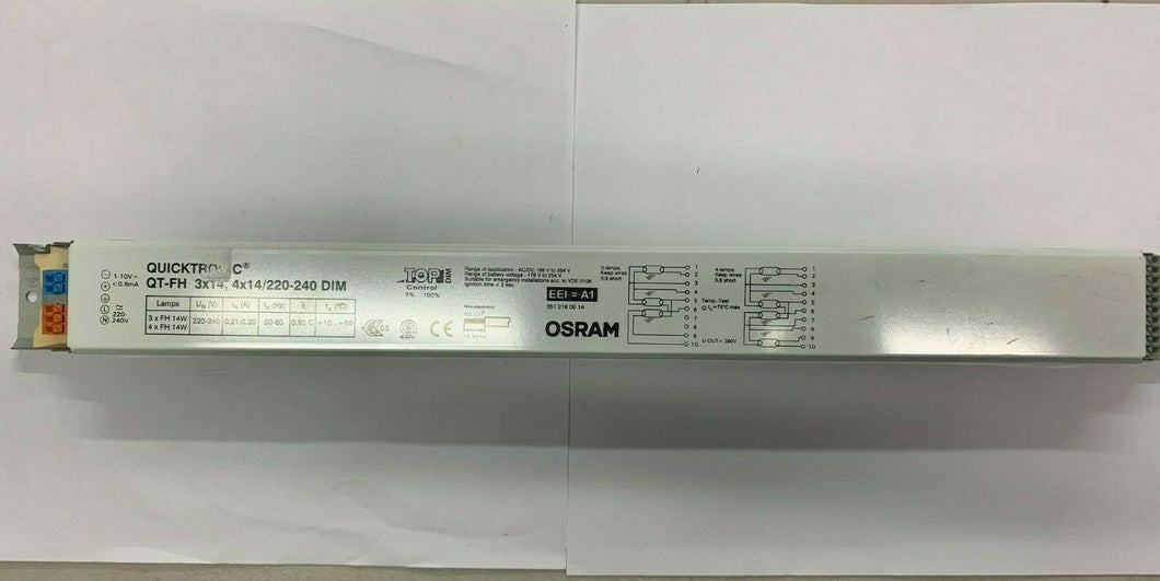 Osram Quicktronic QT-FH 3x14 4x14/220-240 DIM Electronic Ballast NEW