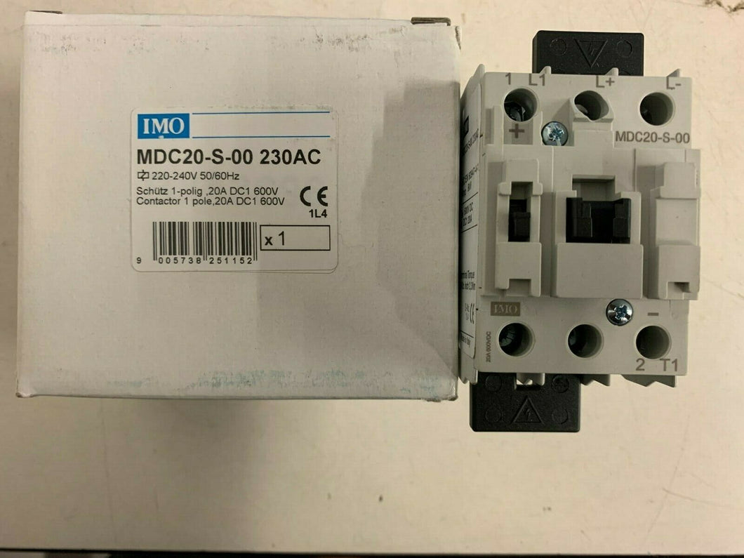 IMO MDC20-S-00 230AC CONTACTOR 1 POLE 20A DC1,600V NEW ORIGINAL PART