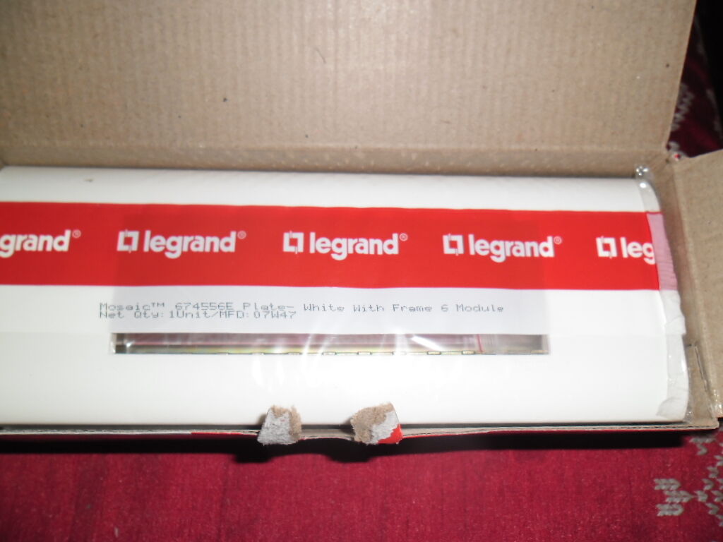 Legrand mosaic 6745 56e 6 module plate with frame ex