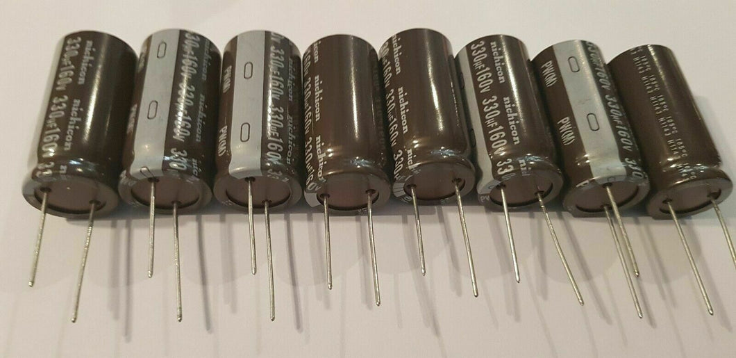 8 x Nichicon 330uf 160V  radial Electrolytic Capacitor