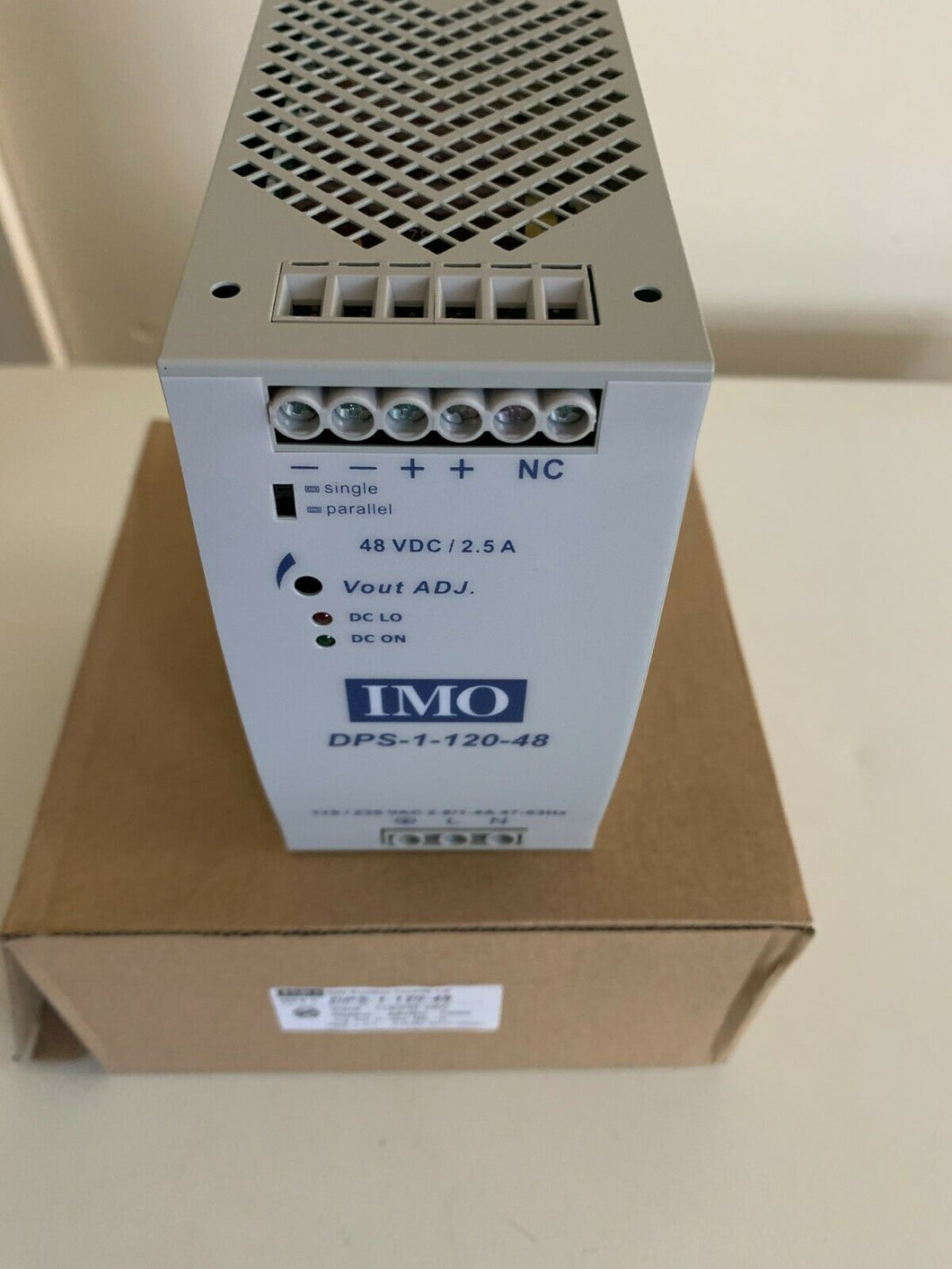 IMO DPS-1-120-48DC, 115/230VAC, 48VDC, 120W, 2.5A DIN RAIL POWER SUPPLY NEW