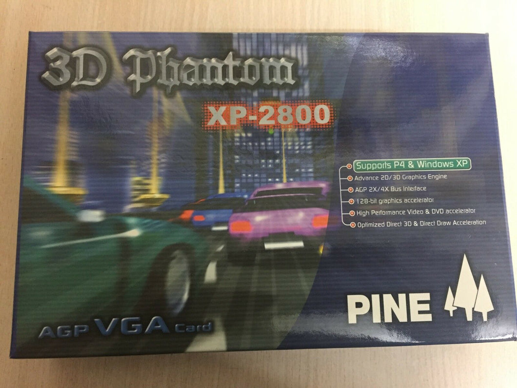 Pine 3D Phantom XP 2800 agp vga graphics card - SiS 305 - 8 MB new and boxed