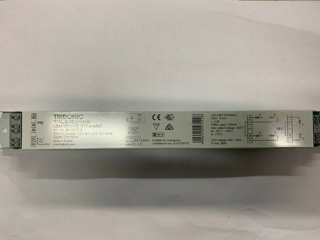 Tridonic TALEX LCAI 080/0700 I0 10 one4all 700MA converter DIGITAL
