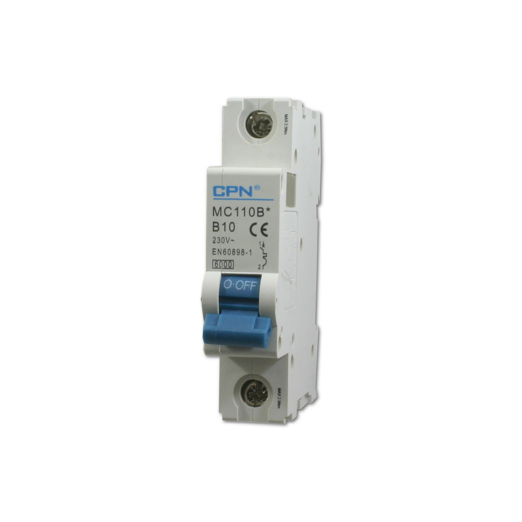 Cudis CPN MC110B 10 Amp Type B Single Pole 230V 6kA B10 Circuit Breaker MCB