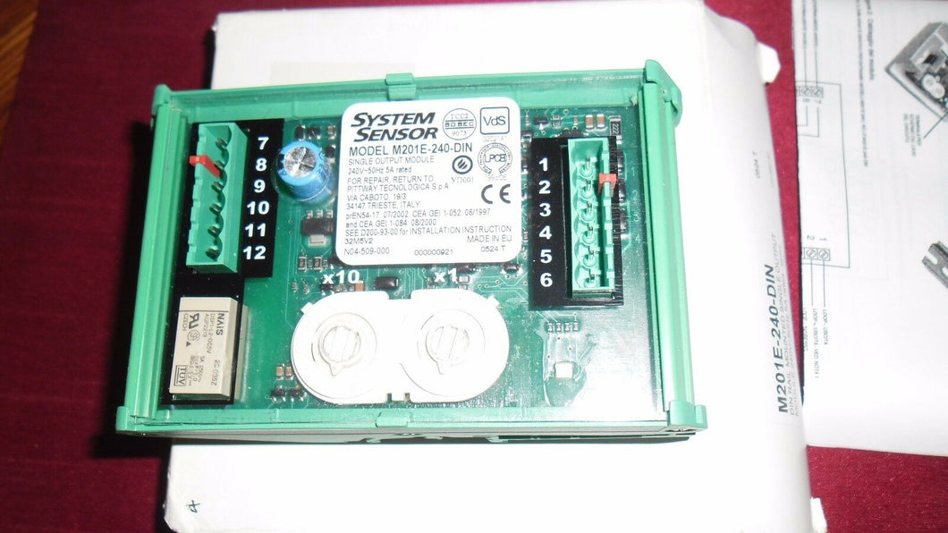 Morley M201E-240-DIN Mains Switching Output Module System Sensor